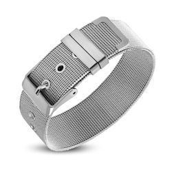 Stainless Steel Mesh Strap Buckle Bracelet - TBA017
